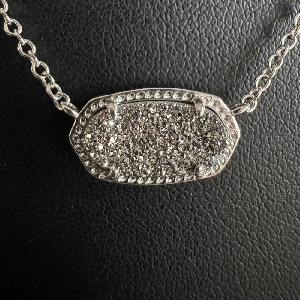 Kendra Scott Elisa Silver & Silver Drusy Necklace